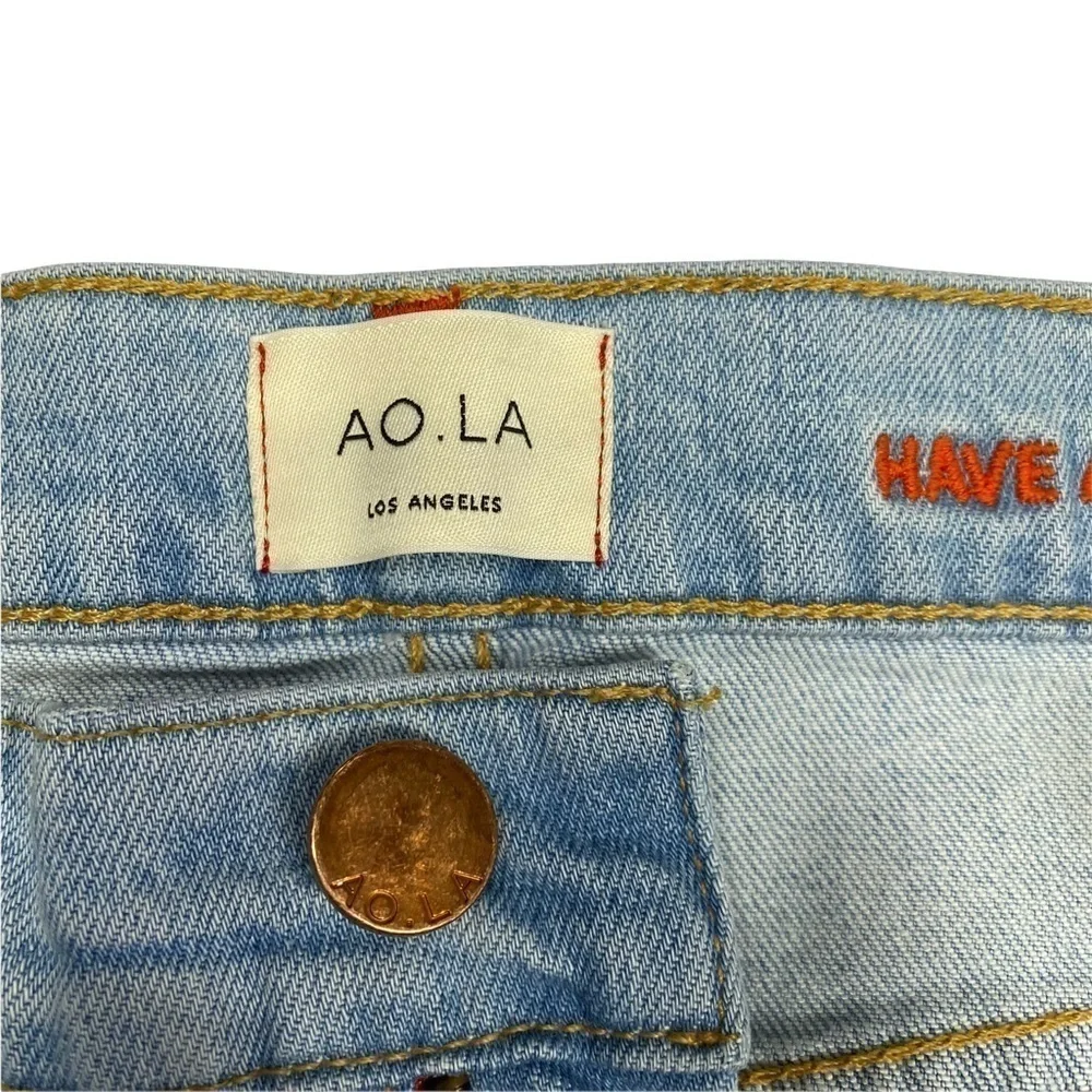 AO.LA Perfect Crop Flare with Side Slit in Space Oddity Wash Size 30
